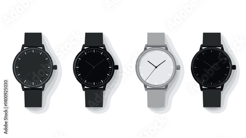 Minimalist Wristwatch Collection: Black, White, and Gray Options