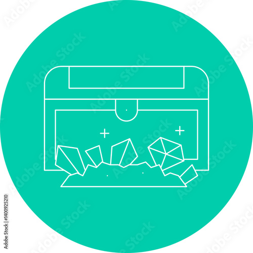 Treasure Chest I icon single vector illustration