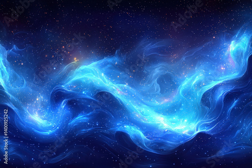 A vibrant blue energy backg...