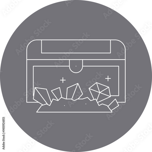 Treasure Chest I icon single vector illustration