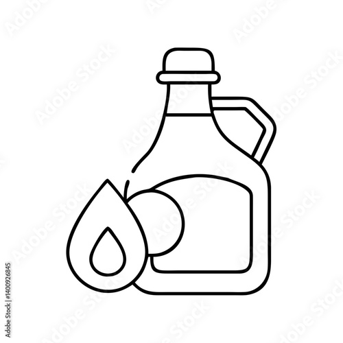 A large jug of avocado oil with a single drop of oil shown next to it for emphasis