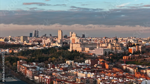 Madrid Aerial Sunset