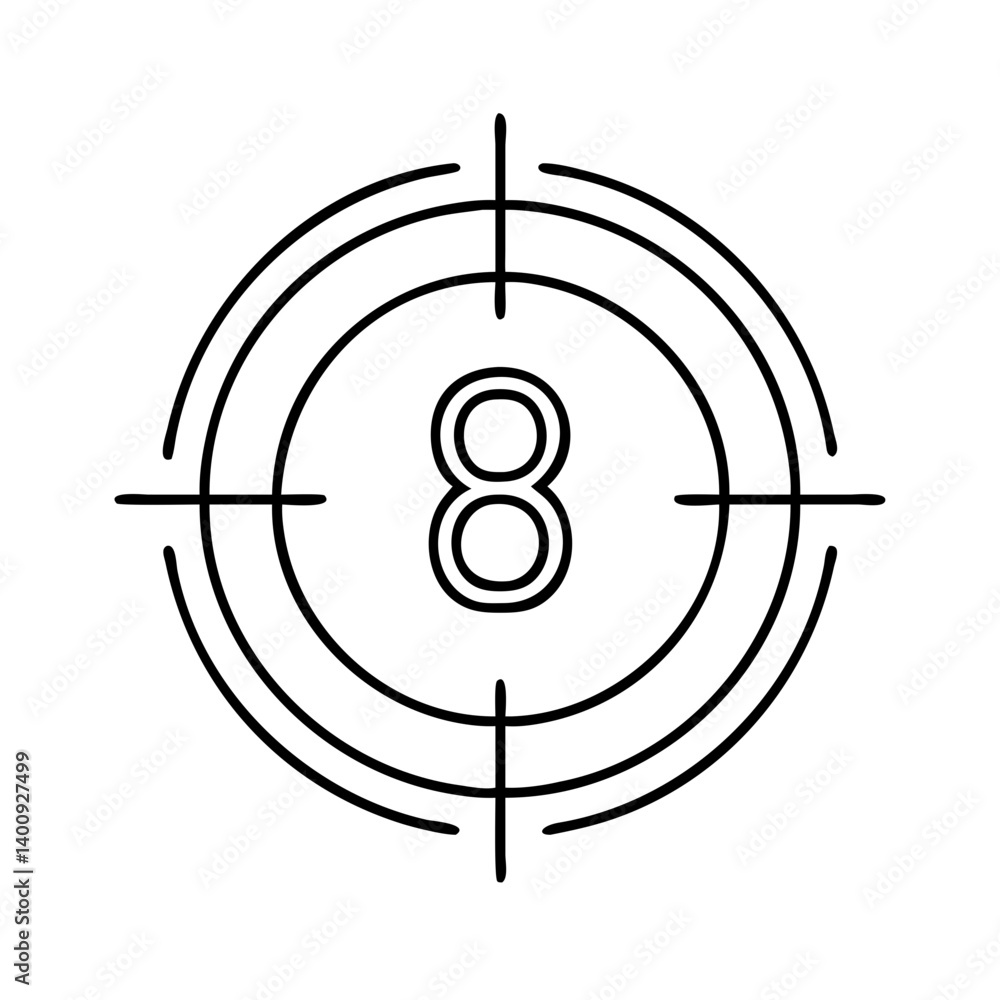 Target Number Eight Bullseye Aim Focus Shooting Practice Target Number Eight Bullseye Aim Focus Shooting Practice