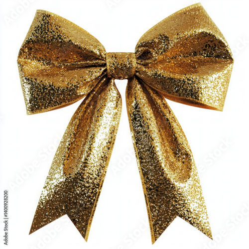 gold bow isolated