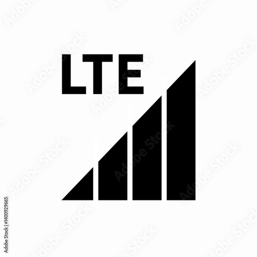 lte network connection bars icon vector sign