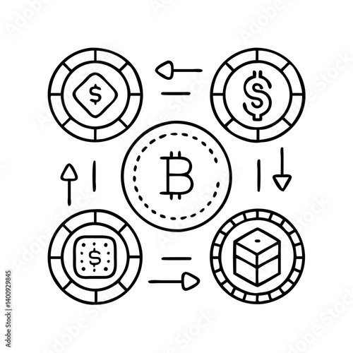 Cryptocurrency Exchange Bitcoin Trading Digital Currency Financial Transaction Virtual Money Investment Blockchain Technology