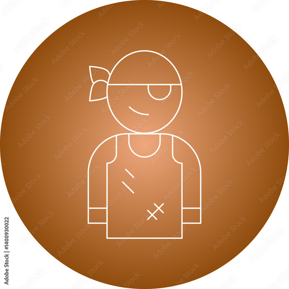 Male Pirate icon single vector illustration Male Pirate icon single vector illustration