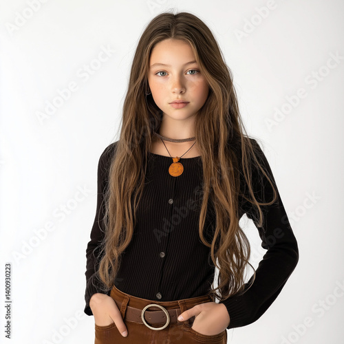 teen standing isolated