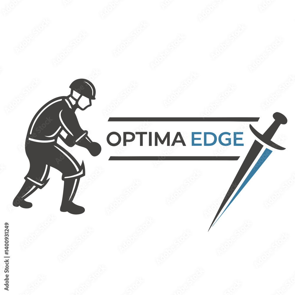 Optima Edge Logo Design Featuring Sword and Armored Fighter
Optima Edge Logo Design Featuring Sword and Armored Fighter