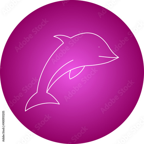Dolphin icon single vector illustration photo