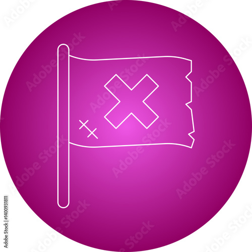 Pirate Flag I icon single vector illustration