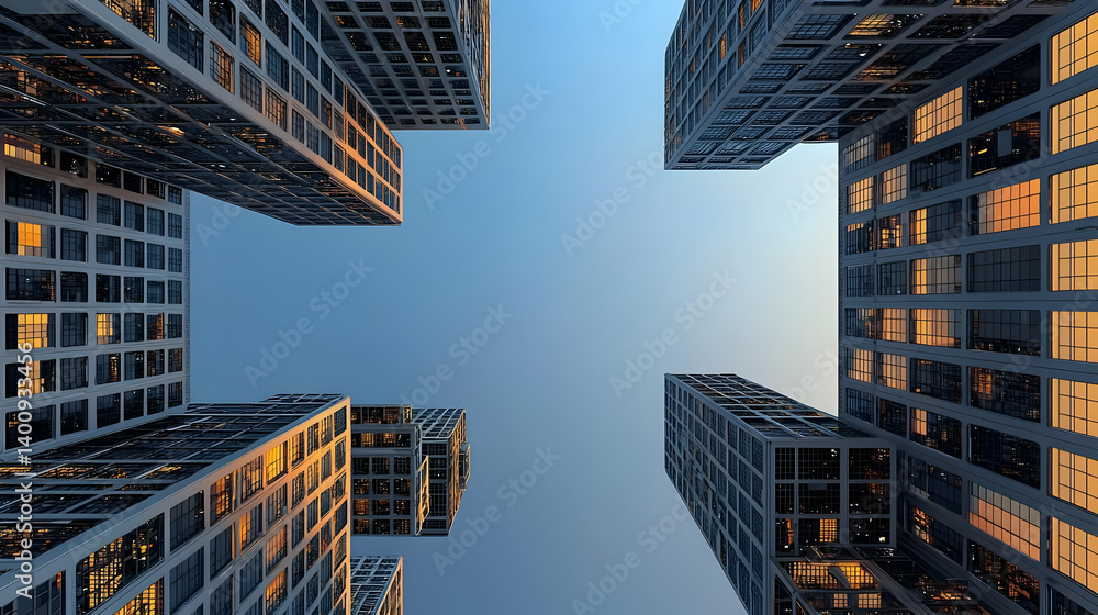 Fototapeta premium Modern City Skyline Perspective View