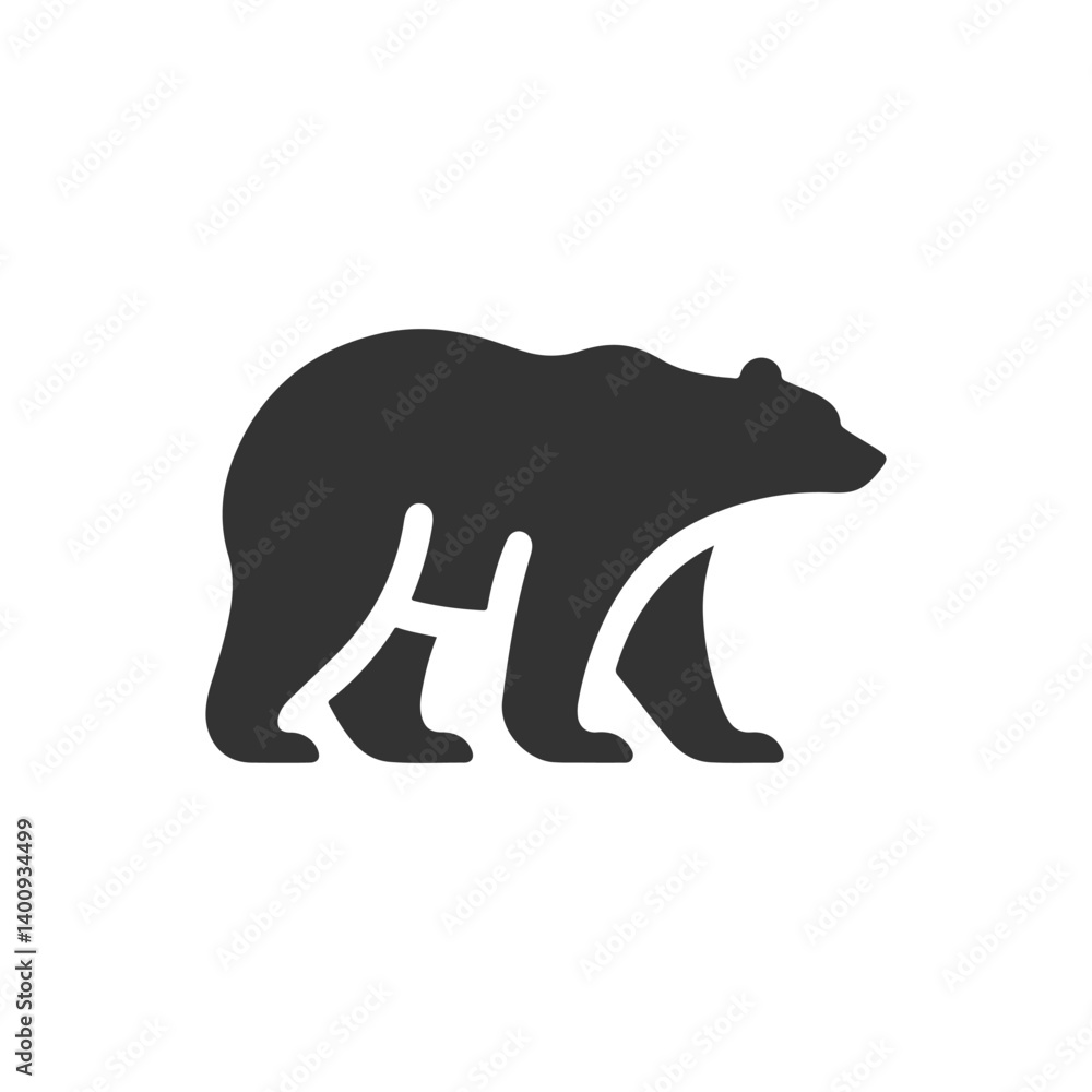 Obraz premium polar bear silhouette vector logo design