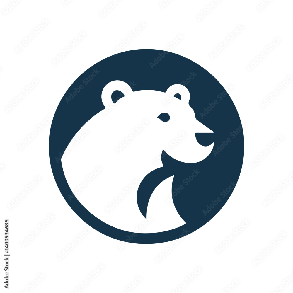 Obraz premium polar bear silhouette vector logo design