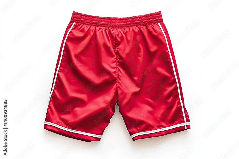 Red athletic shorts, back view Red athletic shorts, back view