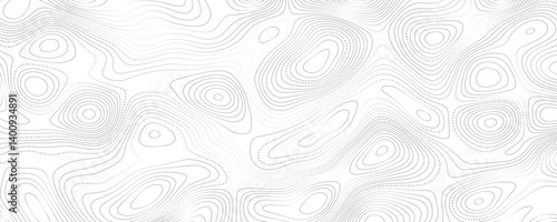 Abstract wavy topographic line background. Seamless pattern and banner design. Modern and dynamic feel to topographic mapping vector illustration.