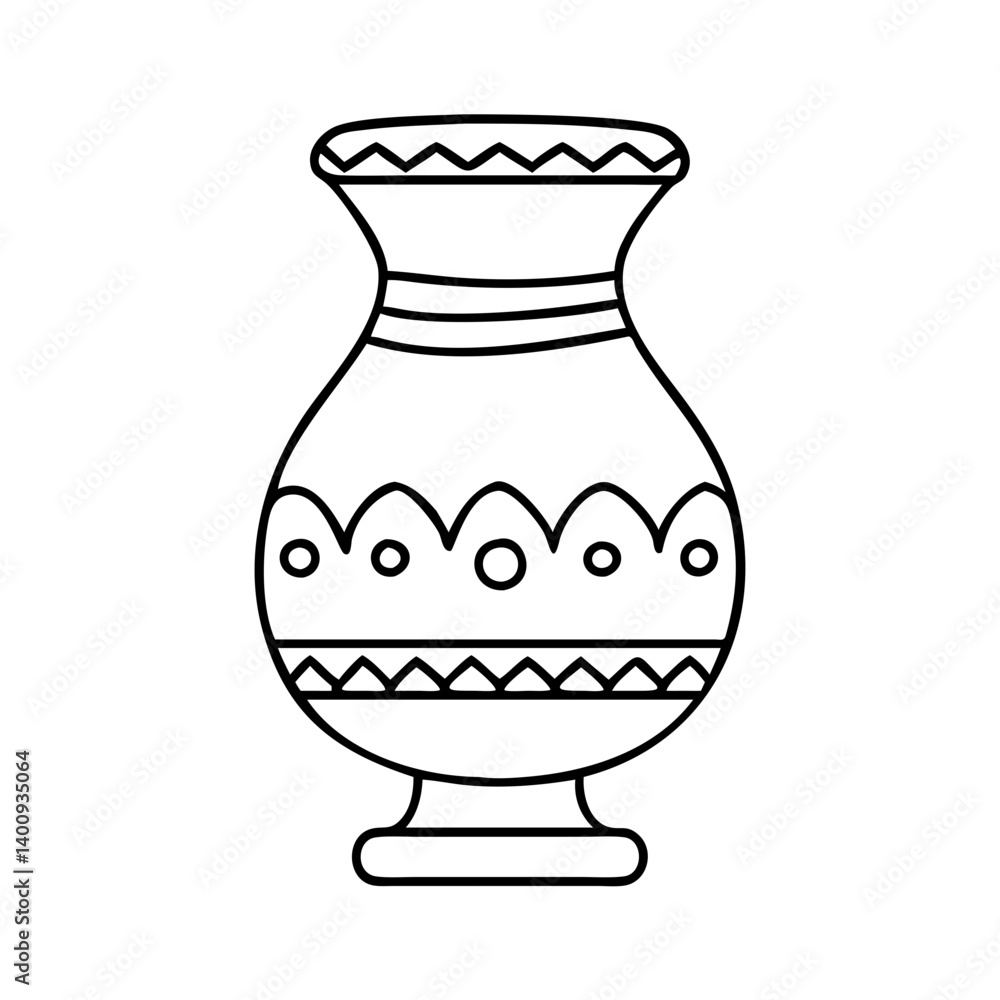 Ornate Decorative Vase Line Art Illustration Design Graphic Ornate Decorative Vase Line Art Illustration Design Graphic