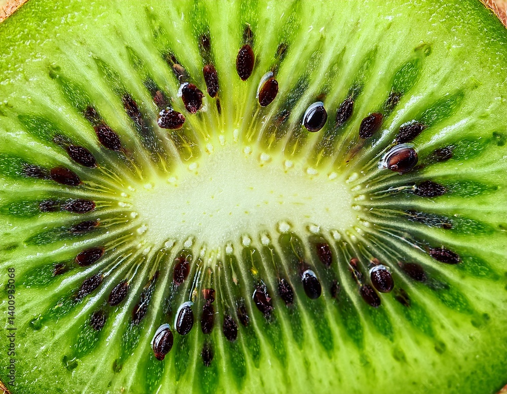 close up macro shot of fresh kiwi fruit slice with seeds and green pulp detailed texture background close up macro shot of fresh kiwi fruit slice with seeds and green pulp detailed texture background