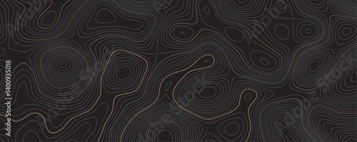 Abstract wavy topographic line background. Seamless pattern and banner design. Modern and dynamic feel to topographic mapping vector illustration.
