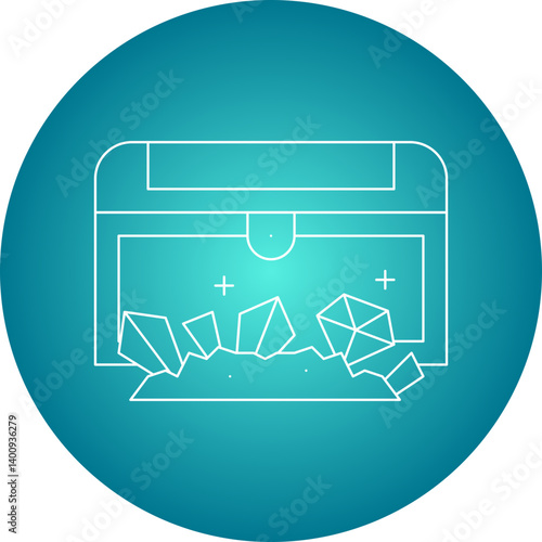Treasure Chest I icon single vector illustration