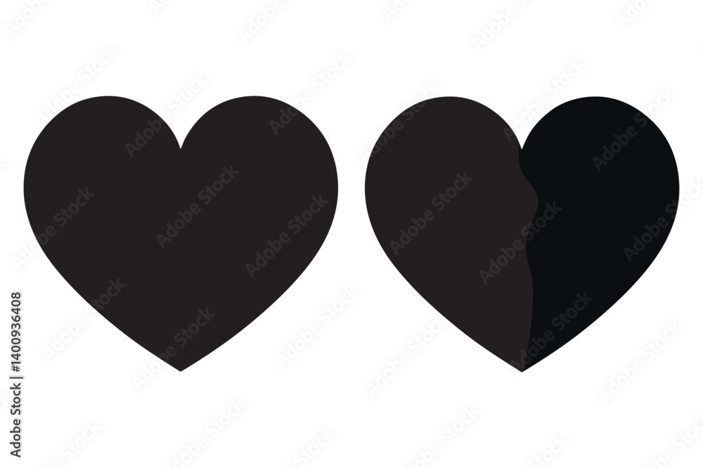 Obraz premium Minimalist Love Silhouette Illustration