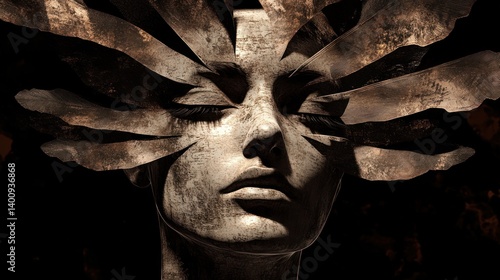 Ancient, ethereal woman with ornate headwear