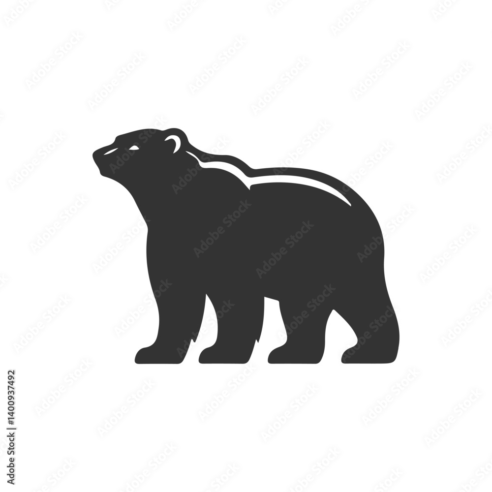 Fototapeta premium polar bear silhouette vector logo design