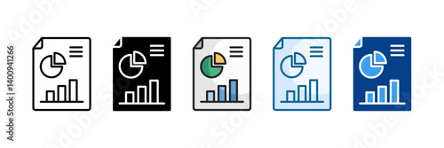 Data Icon Set Multiple Style Collection