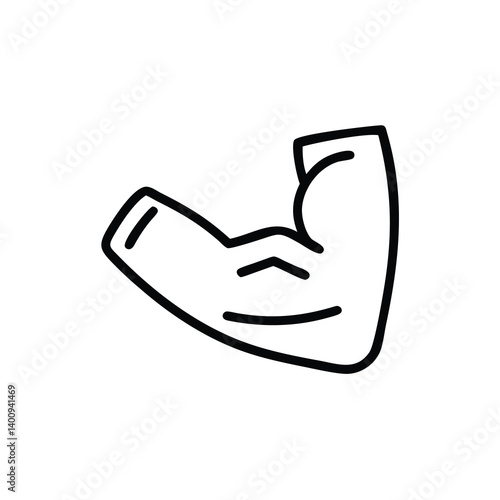 Strong Arm Muscle Vector Illustration Representing Strength And Fitness In A Simple Outline Style