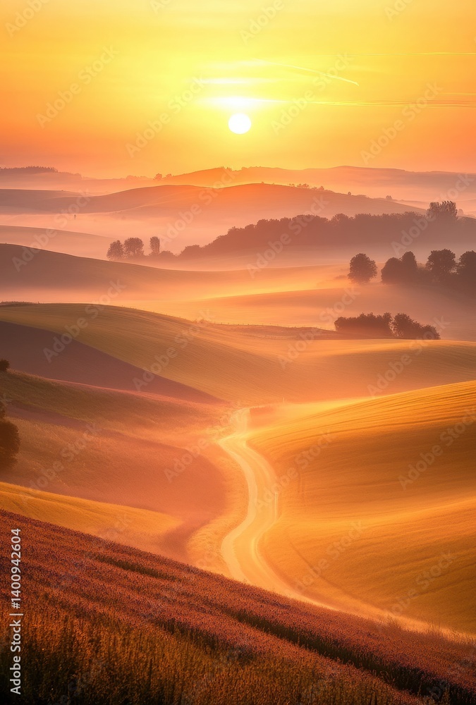 Obraz premium sunset in the field