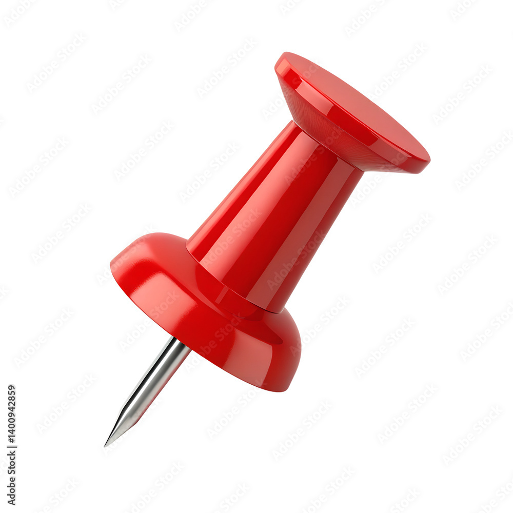 Red pushpin isolated on transparent background Red pushpin isolated on transparent background