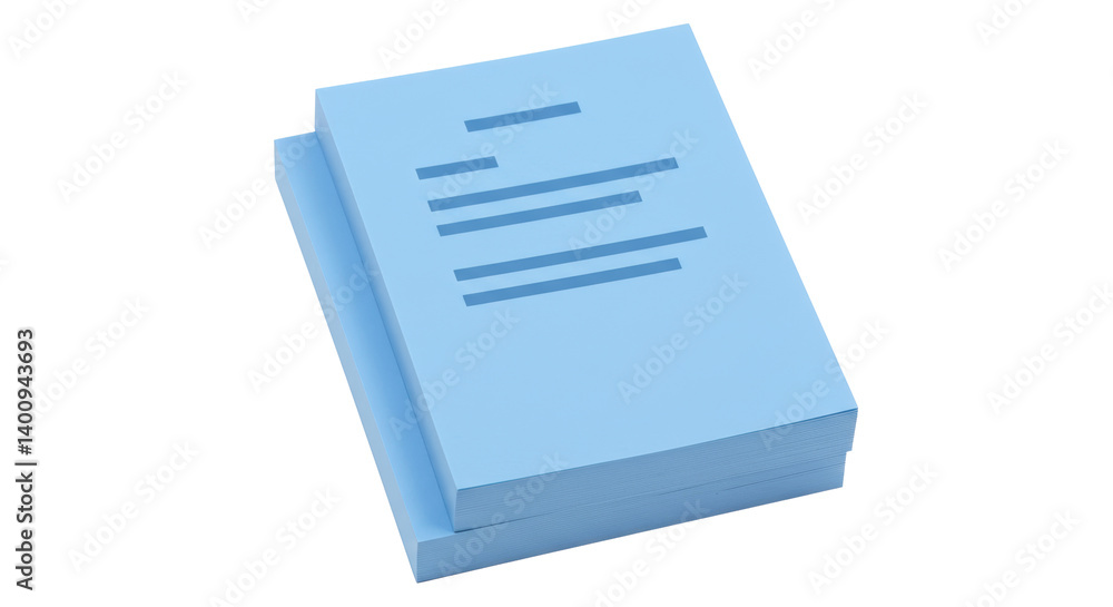 Isolated Stack of Blue Paper Isolated Stack of Blue Paper