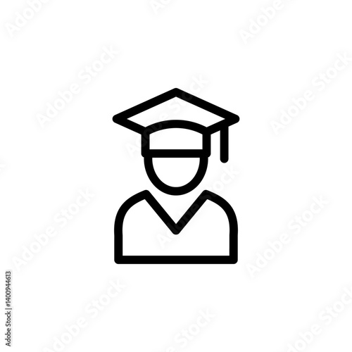 Graduation icon. Academic achievement Symbol of graduation, student, knowledge, and education.