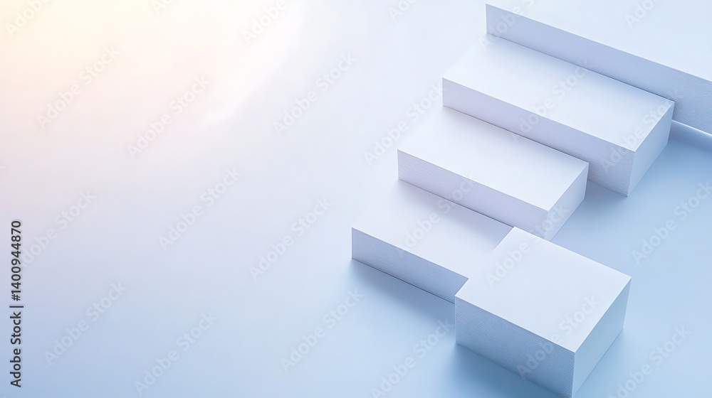 Abstract White Geometric Shapes Minimalist 3D Render Stacked Blocks Clean Design Modern Background Abstract White Geometric Shapes Minimalist 3D Render Stacked Blocks Clean Design Modern Background