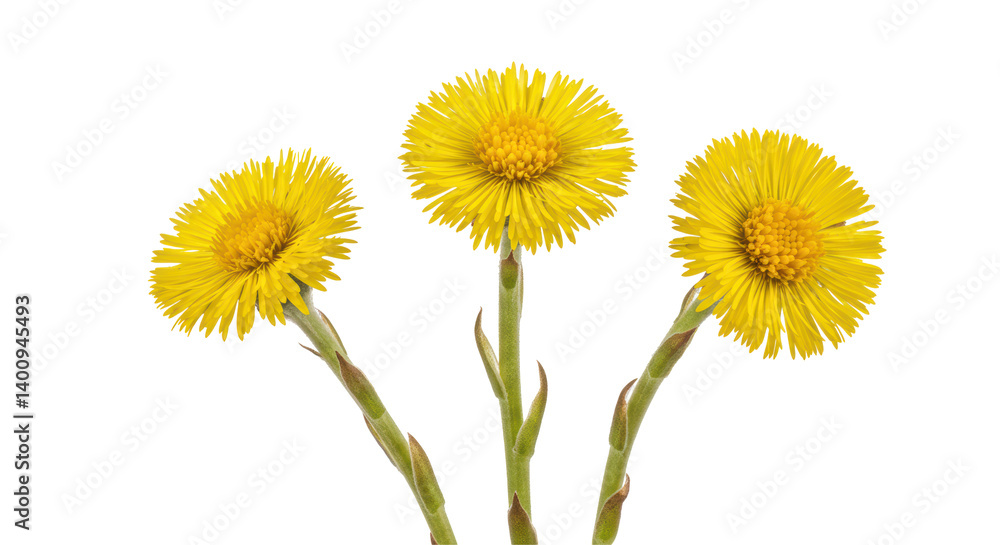 Obraz premium Isolated Coltsfoot Flowers