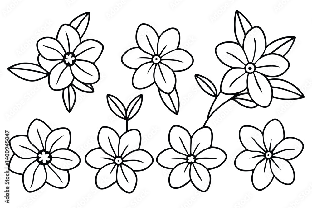 set of flowers set of flowers