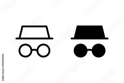 incognito mode or anonymous browsing icon set. Perfect for privacy, security, and online safety themes. Vector illustration