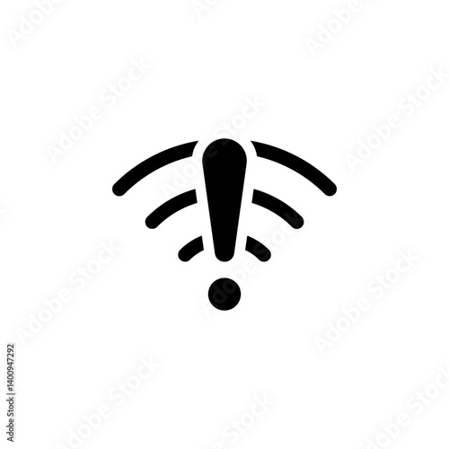 no signal or weak wifi connection icon. Represents connection error, internet error, network problems, or disconnection