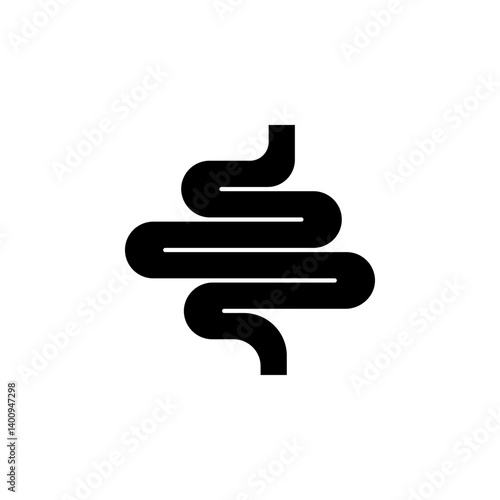 intestine icon. Represents digestion, gut health, gastroenterology, and the digestive system