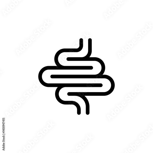 intestine icon. Represents digestion, gut health, gastroenterology, and the digestive system