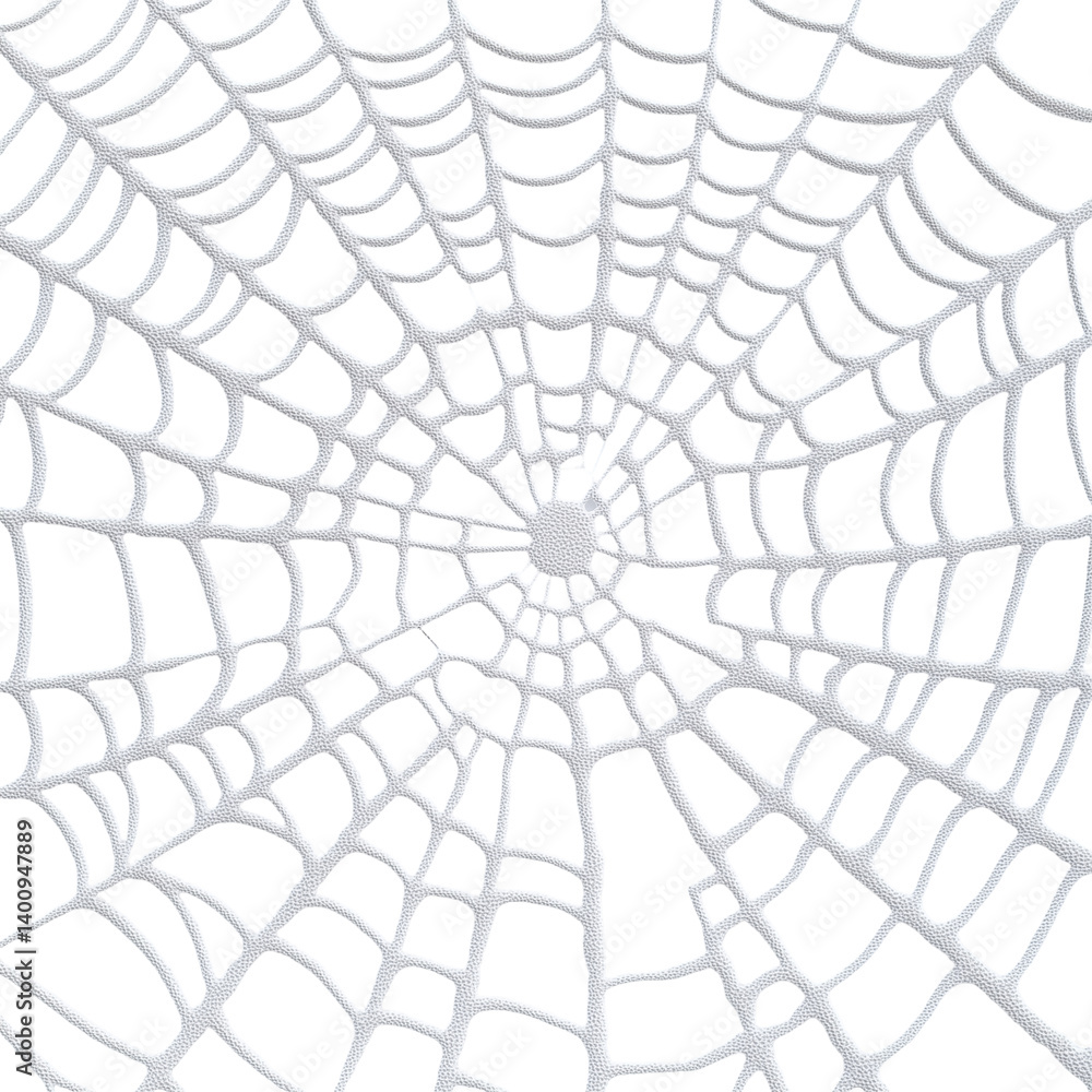 Obraz premium Intricate White Spiderweb Design on a Plain Background PNG file isolated on transparent background cut out, clipping path, social media, HD photo, close up, high quality, web, banner, poster.