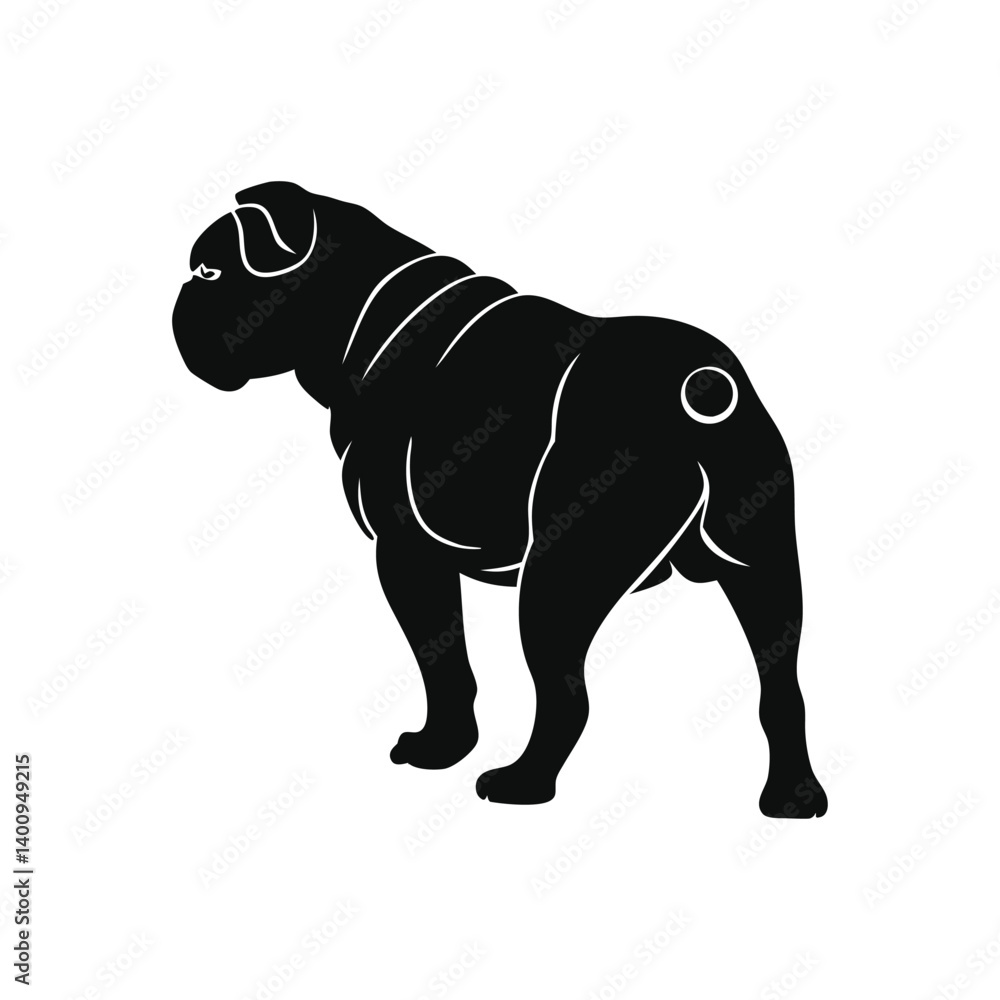 Fototapeta premium English Bulldog Side Profile Silhouette