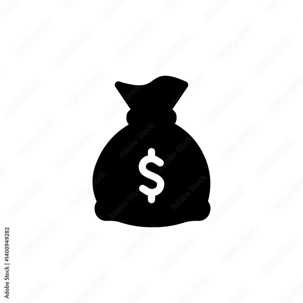 Money bag icon. featuring a dollar sign. Perfect for financial, business, or economic themed designs Money bag icon. featuring a dollar sign. Perfect for financial, business, or economic themed designs