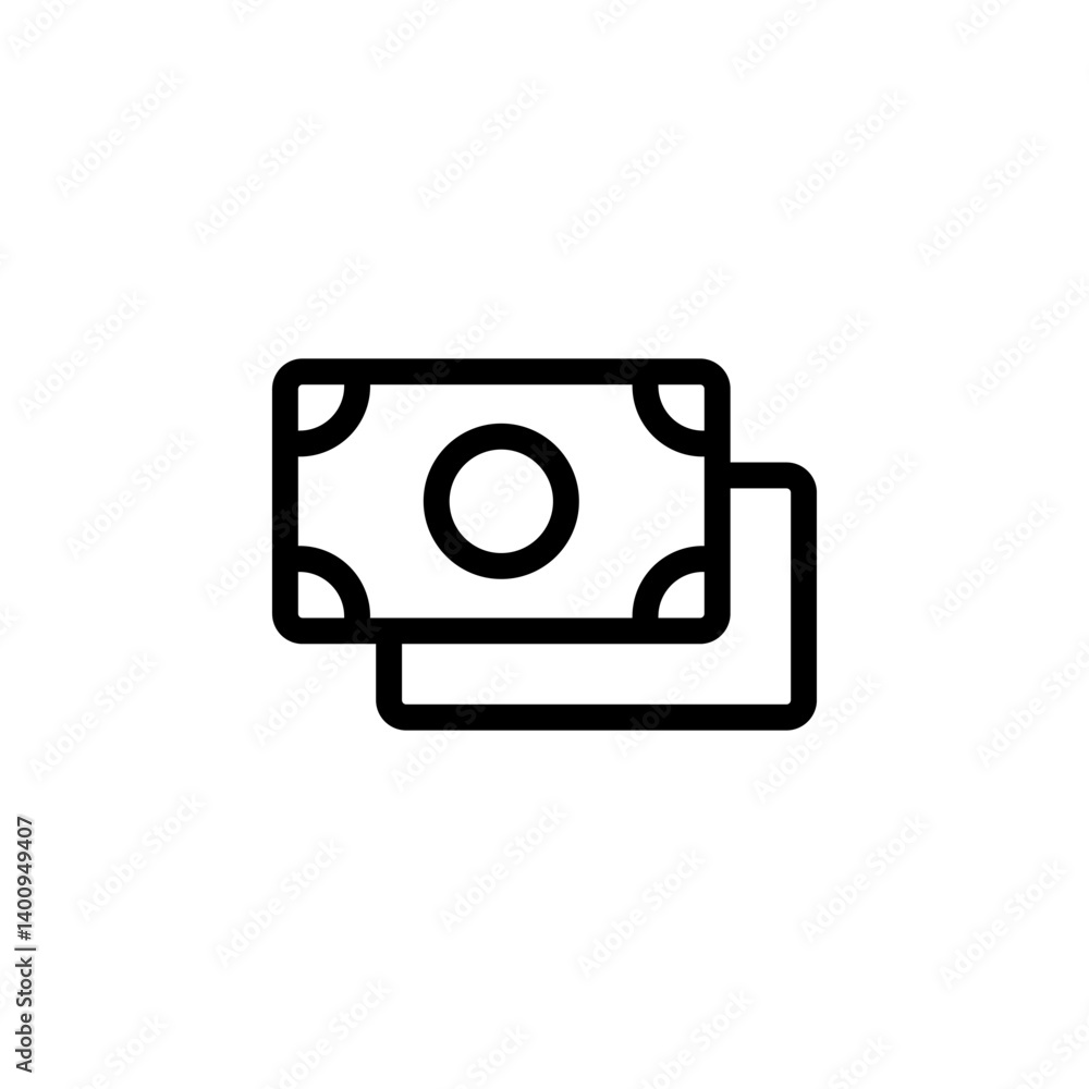 Stack of money or banknotes icon. Represents financial success, currency, payment, and wealth. Perfect for website icons, mobile apps, and other Stack of money or banknotes icon. Represents financial success, currency, payment, and wealth. Perfect for website icons, mobile apps, and other