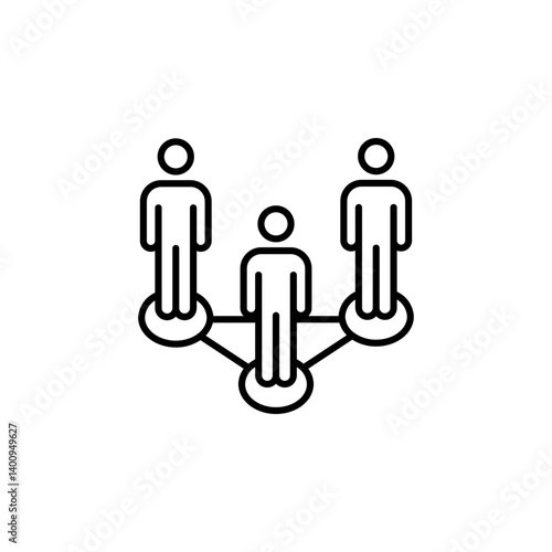 People connection icon. symbolizing teamwork, connection, and collaboration. Perfect for business, technology, and social concepts