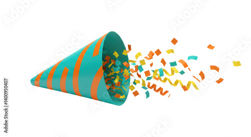 Quadro su tela Isolated Party Popper