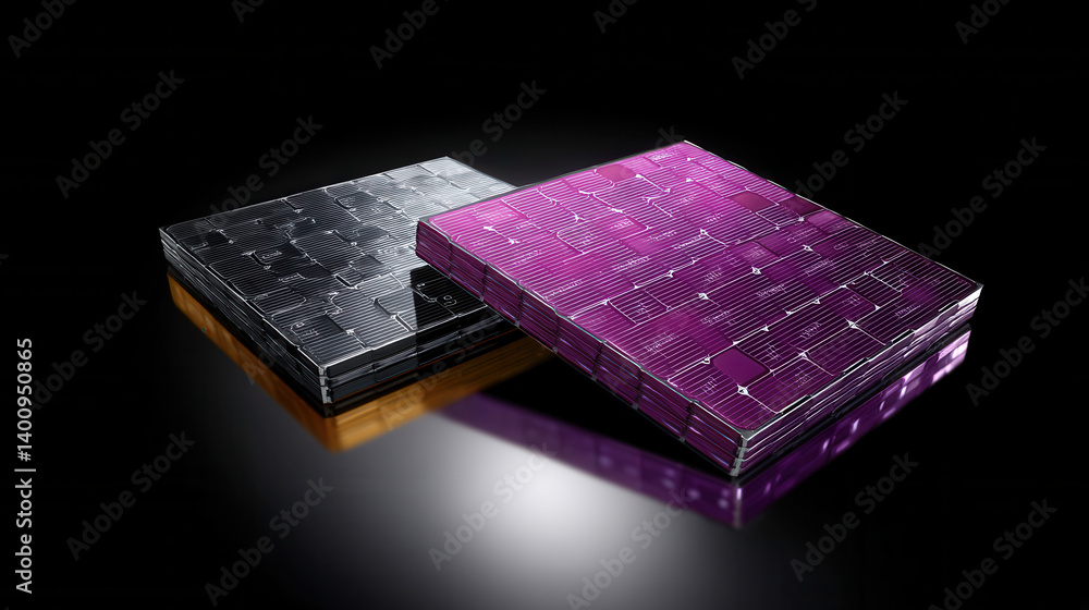 Thin film solar panels with sleek design and vibrant colors, showcasing innovation in renewable energy technology