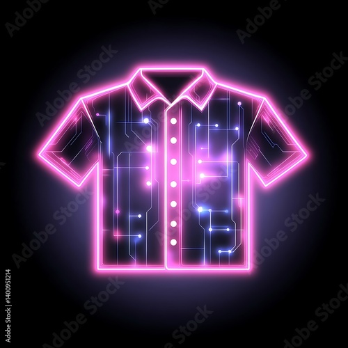 Neon Circuit Shirt Design, Futuristic Apparel of excellence in splendor beyond compare with grace.