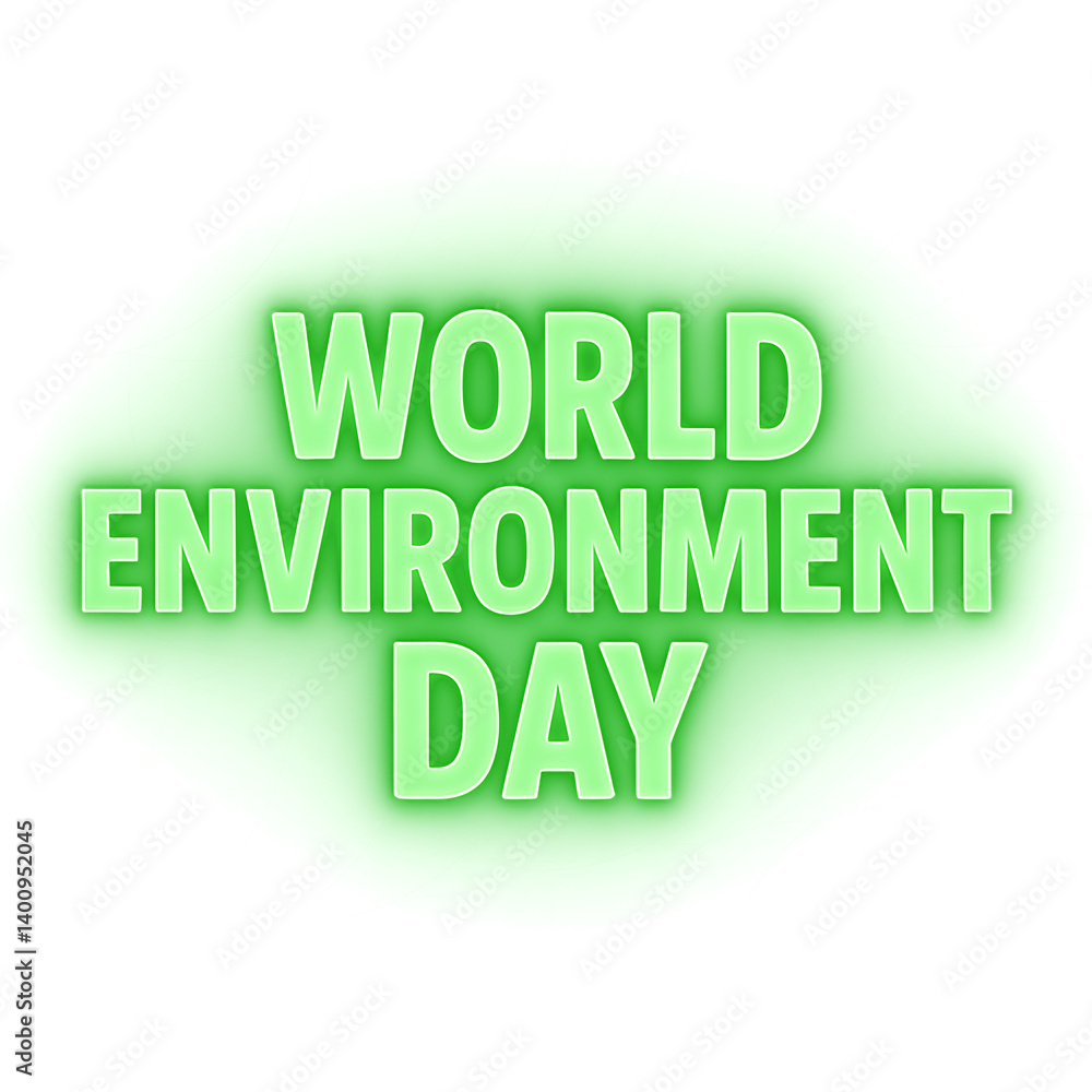 Light Green World Environment Day, Glowing Text, Bold Font, Soft Background, PNG Light Green World Environment Day, Glowing Text, Bold Font, Soft Background, PNG
