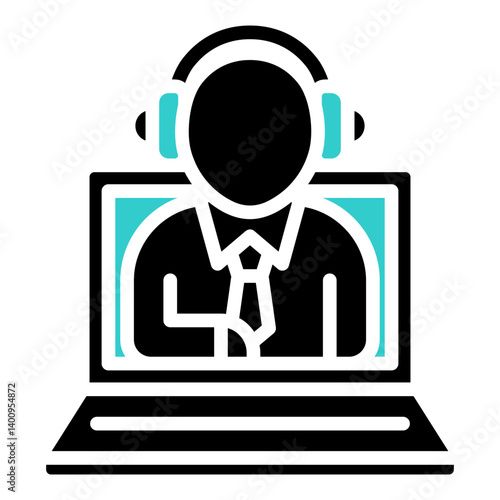 Customer Support and Service Icon Customer Support and Service Glyph Dual Tone Design Vector Concept